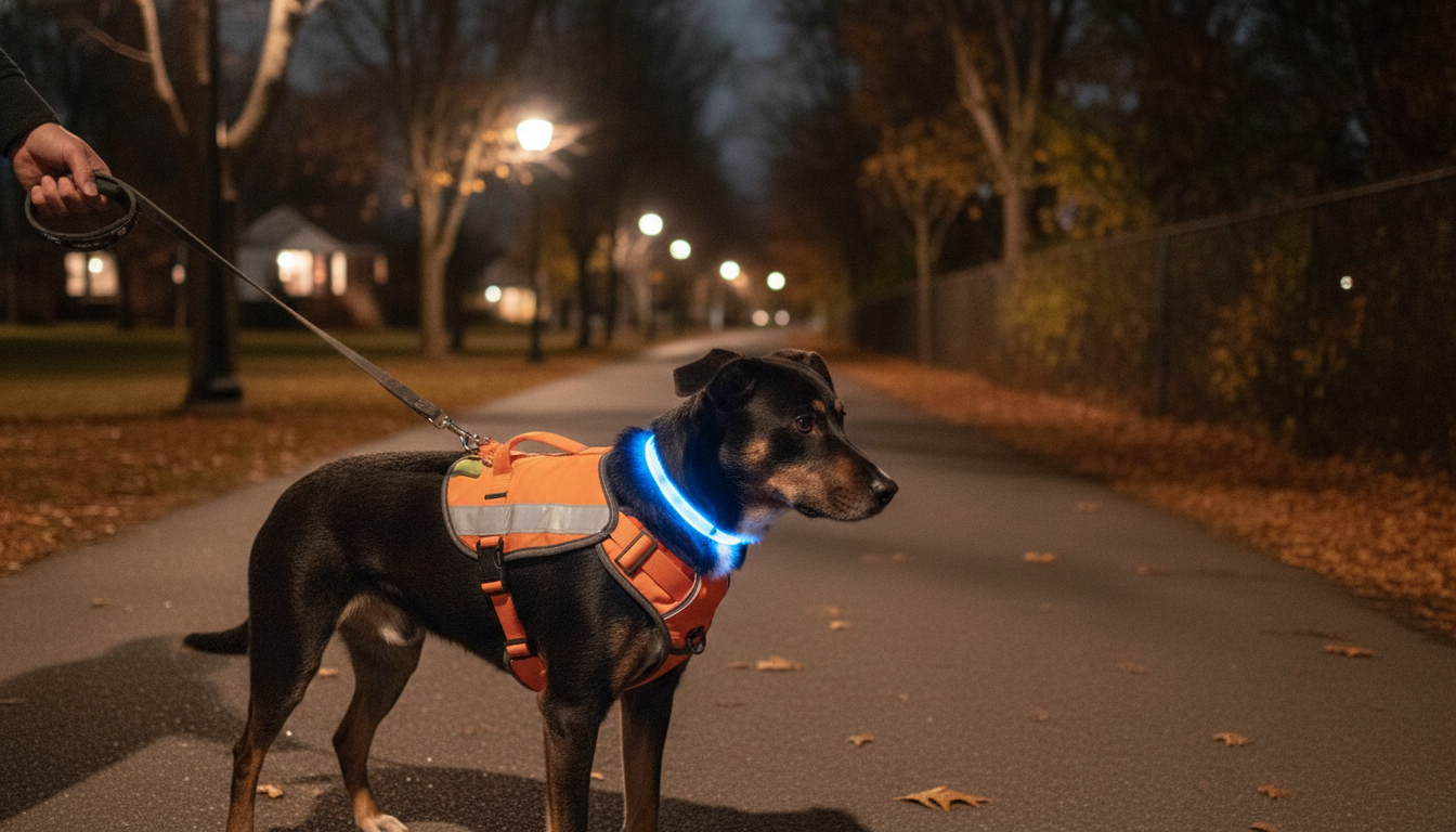 découvrez des astuces pratiques pour garantir la visibilité et la sécurité de votre chien lors des promenades nocturnes, grâce à des accessoires lumineux et des conseils adaptés.