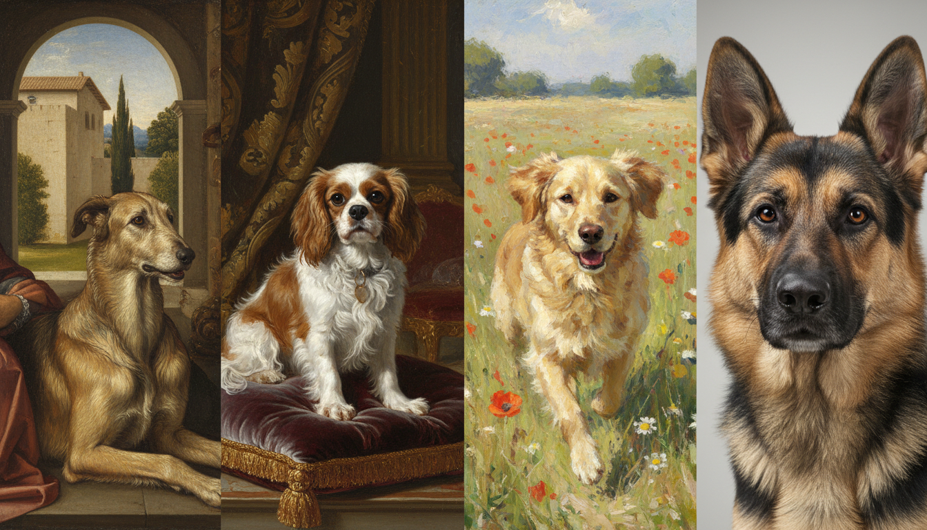 découvrez l'évolution de la représentation des chiens dans l'art à travers les siècles, des peintures anciennes aux œuvres contemporaines, en explorant leur symbolisme et leur place dans différentes cultures.