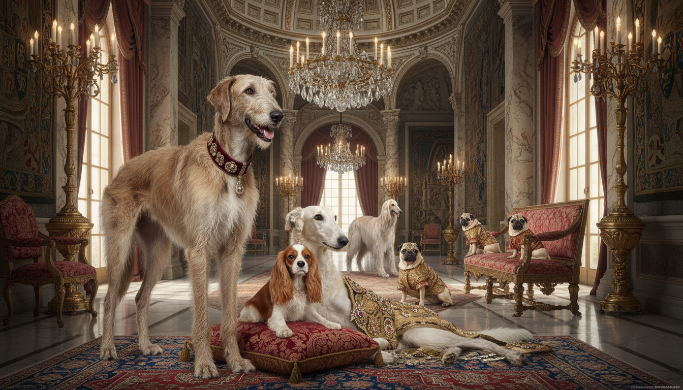 découvrez quels chiens ont vécu dans le luxe des cours royales et aristocratiques, symboles de prestige et de raffinement à travers l'histoire.